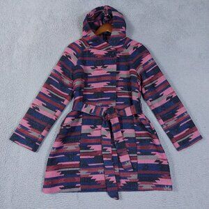 Tabitha Anthropologie Leona Coat Women’s Small Aztec Print Hooded Belted Boho